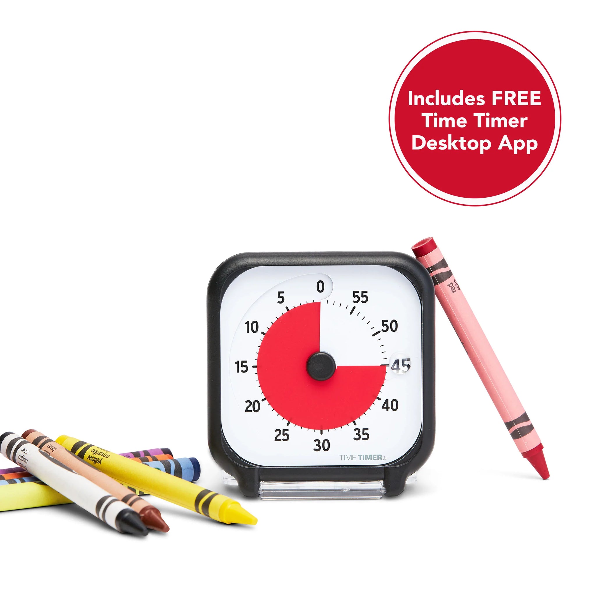 Time Timer Plus with On-the-Go Carry Handle, Charcoal 